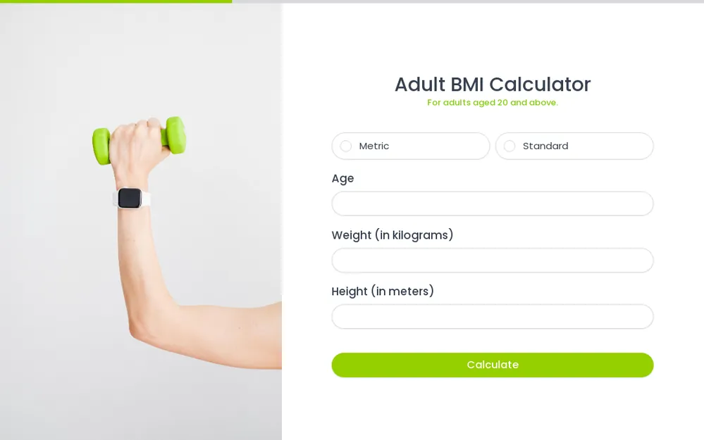 Adult BMI Calculator template image