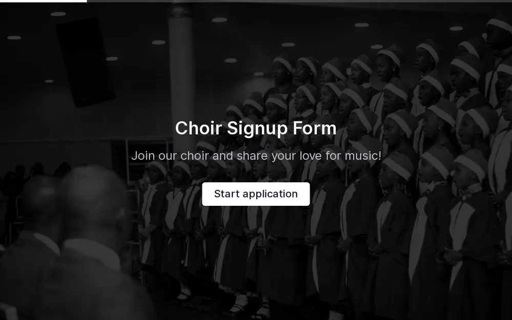 Choir Signup Form Template template image