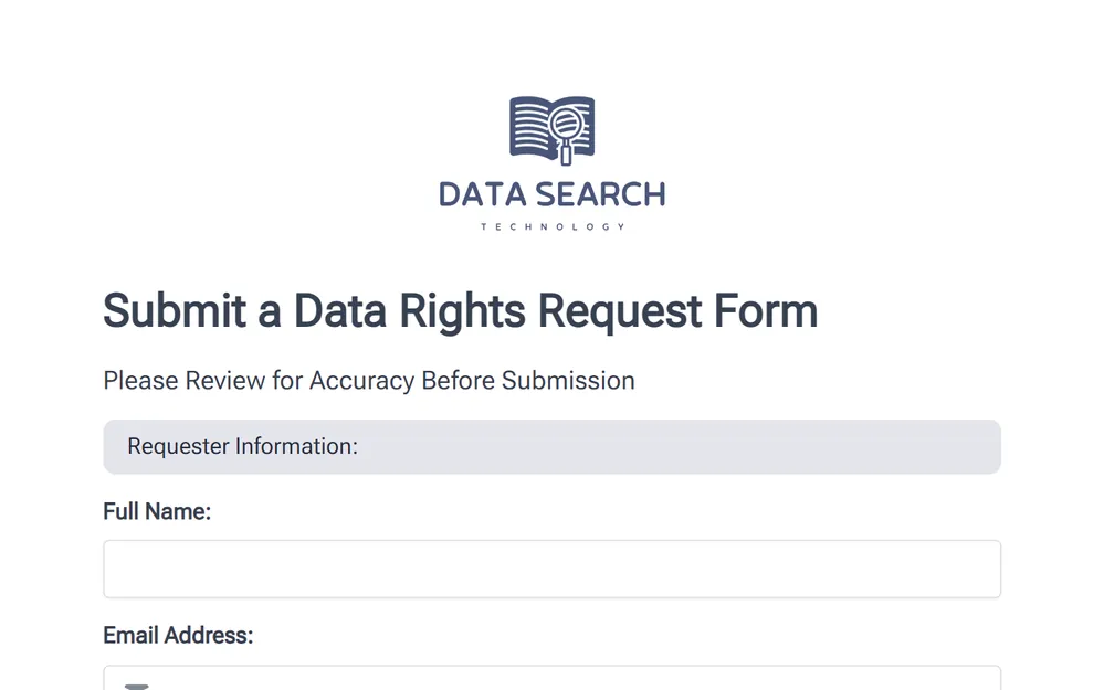 Data Subject Access Request Form Template template image