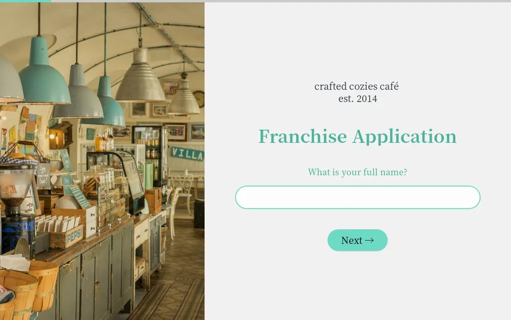 Franchise Application Form Template template image