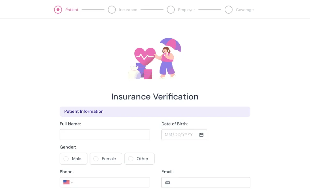 Insurance Verification Form Template template image