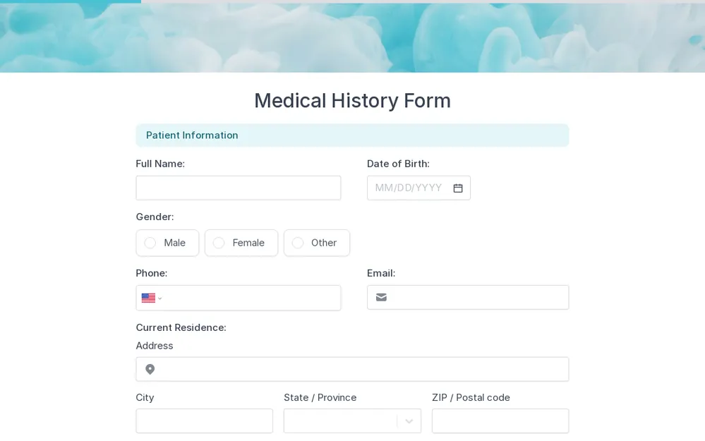 Medical History Form Template template image