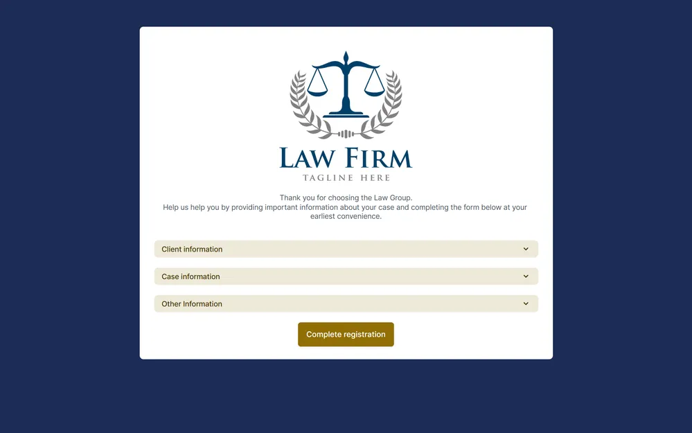 Personal Injury Intake Form Template template image