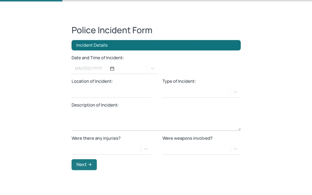 Police Incident Form Template template image