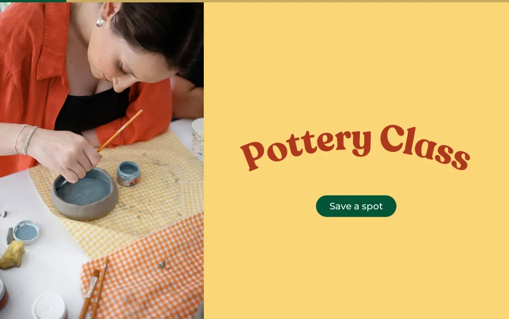 Pottery Class Signup Form Template template image