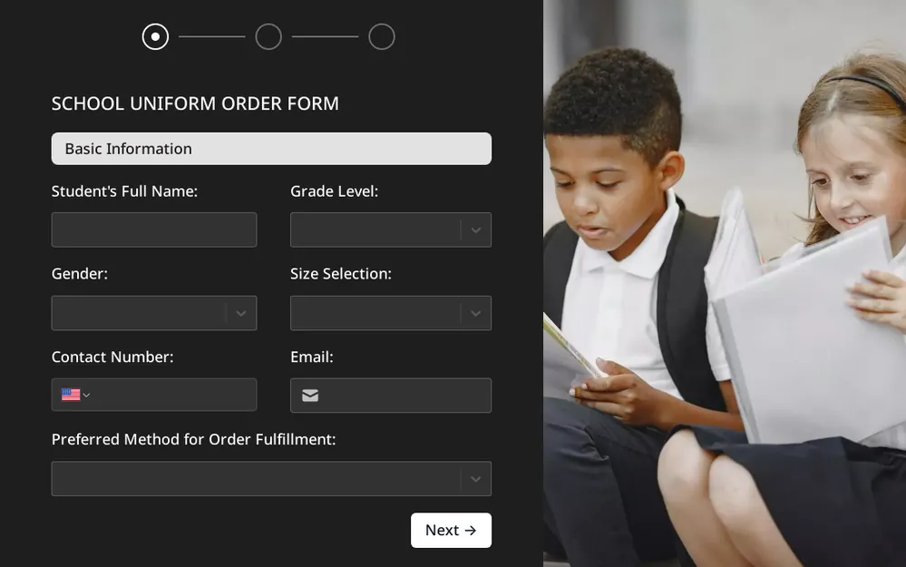School Uniform Order Form Template template image