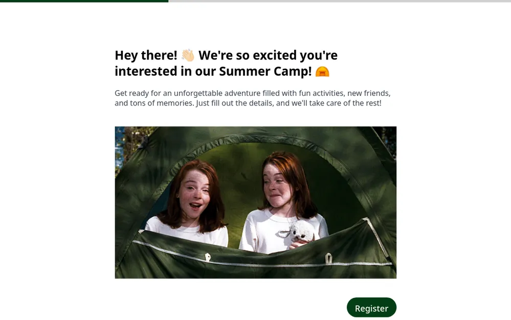Summer Camp Registration Form Template template image
