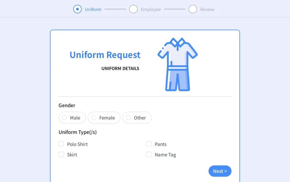 Uniform Request Form Template template image