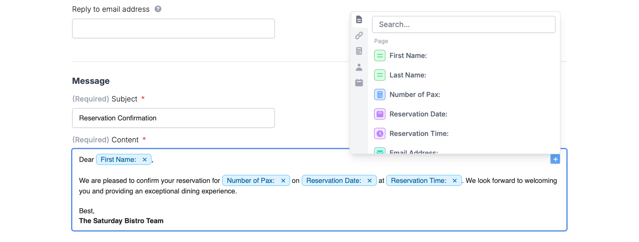 Screenshot of the Fillavo form creation page