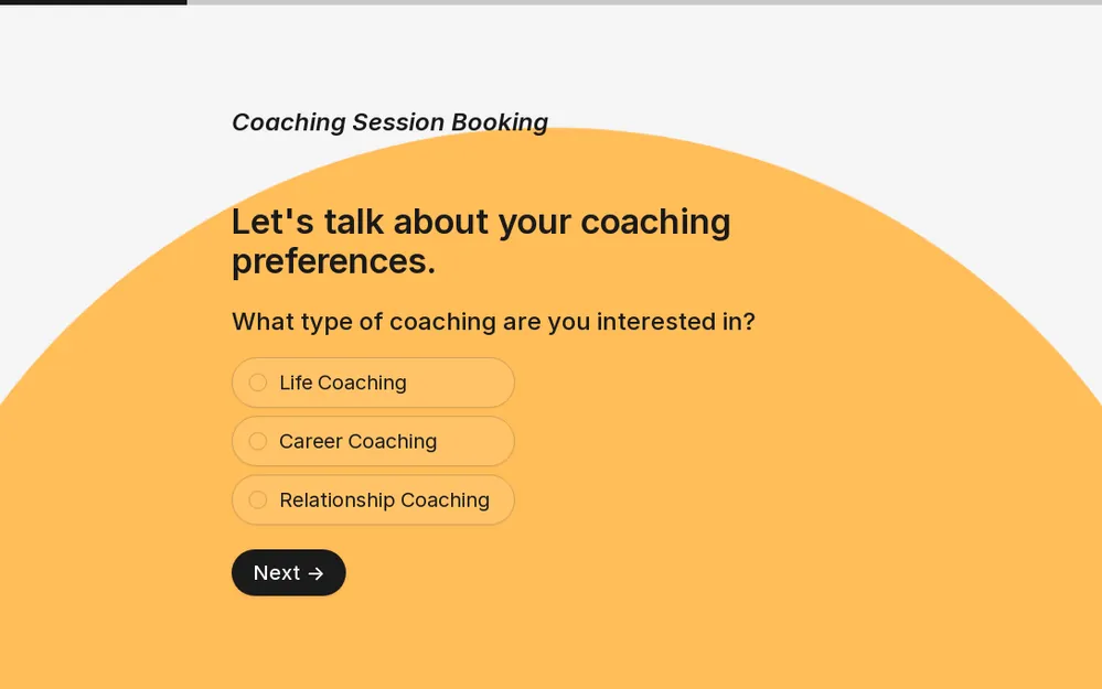 Coaching Session Booking Form Template template preview