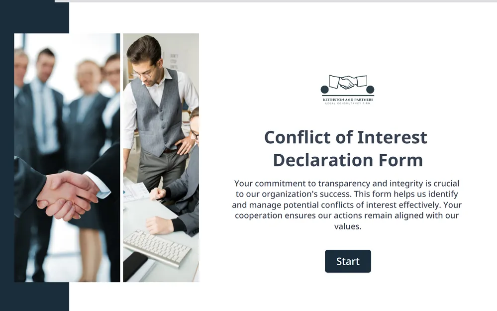 Modelo de formulario de declaración de conflicto de intereses template preview