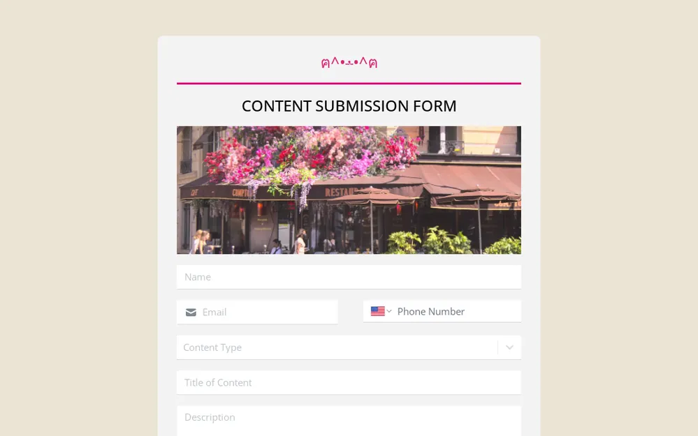 Content Submission Form Template template preview