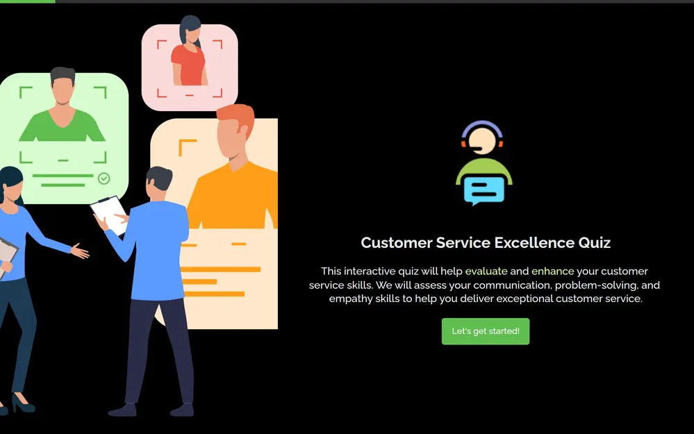Customer Service Excellence Quiz Template template preview