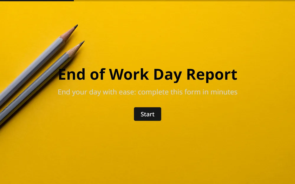 Modèle de formulaire de fin de journée de travail template preview