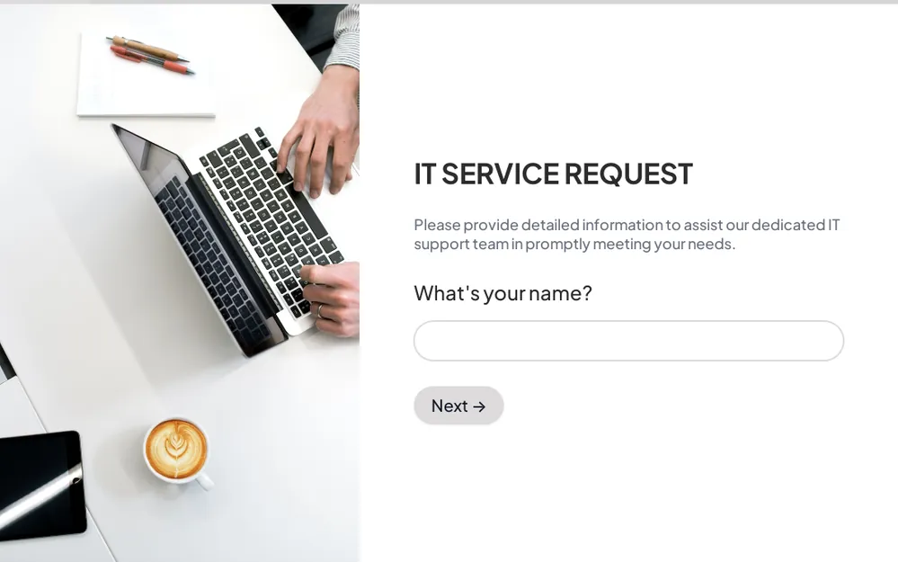 Enterprise IT Service Request Form Template template preview