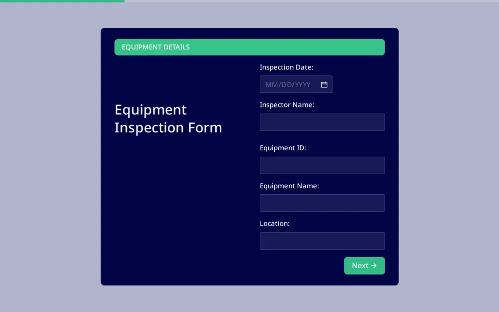 Equipment Inspection Form Template template preview