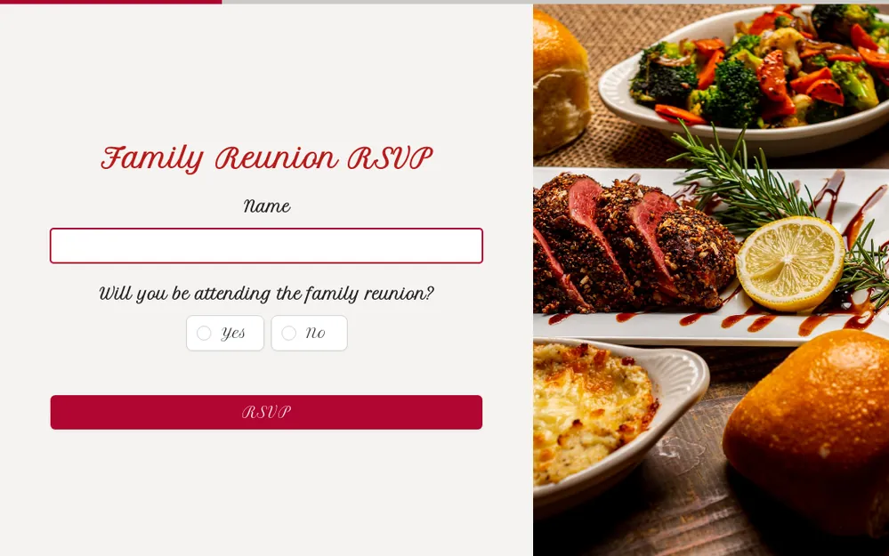 Family Reunion RSVP Form Template template preview