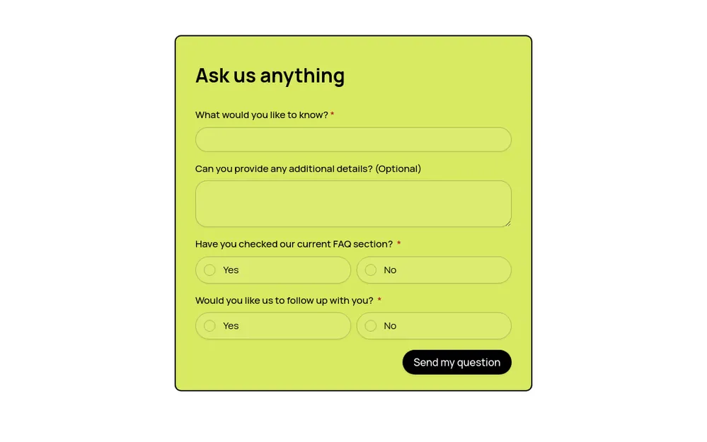 FAQ Form Template template preview