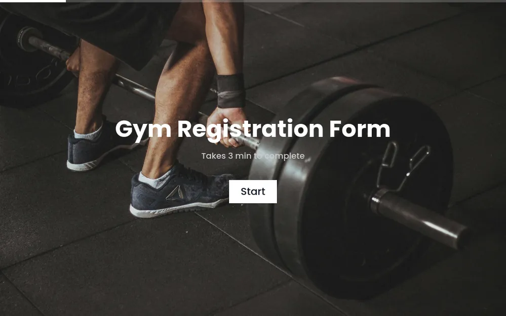 Gym Registration Form Template template preview