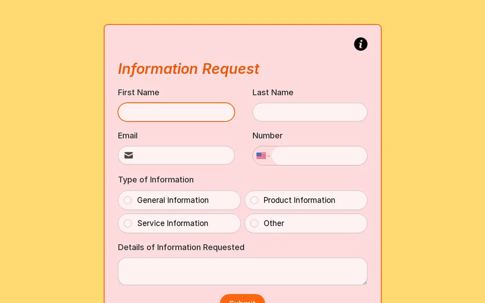 Information Request Form Template template preview