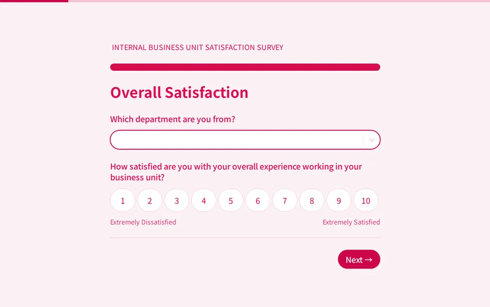 Internal Business Unit Satisfaction Survey Template template preview