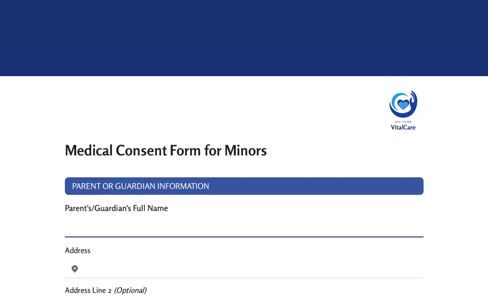 Medical Consent Form for Minors Template template preview
