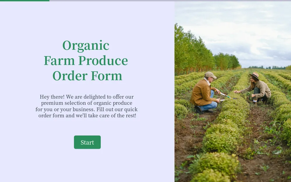 Organic Farm Produce Order Form Template template preview