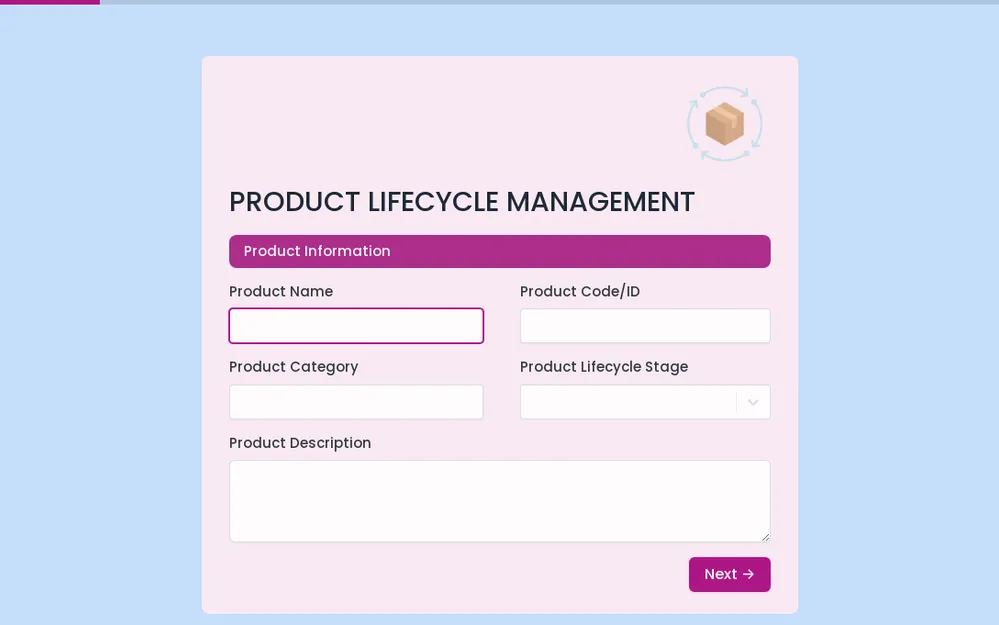 Product Lifecycle Management Form Template template preview