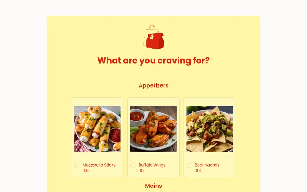 Restaurant Order Form Template template preview