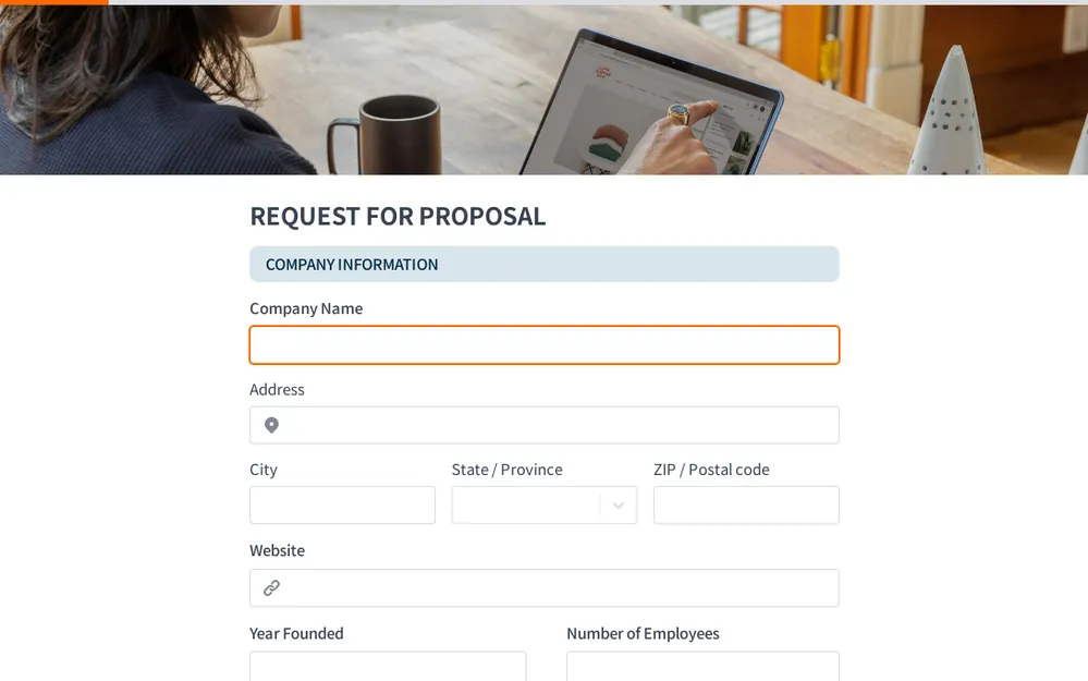 RFP (Request For Proposal) Submission Form Template template preview