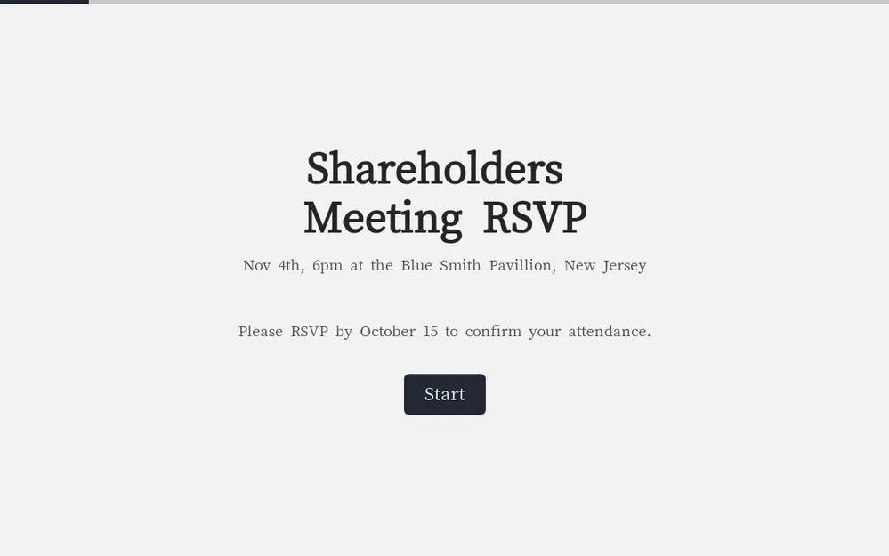 Shareholders Meeting RSVP Form Template template preview