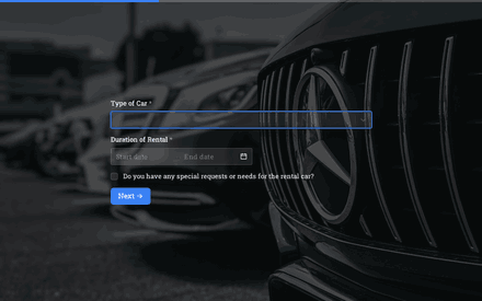 Car Details form page preview