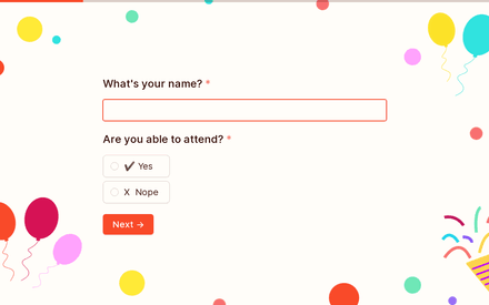 Basic info form page preview