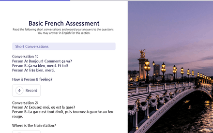 Conversations form page preview