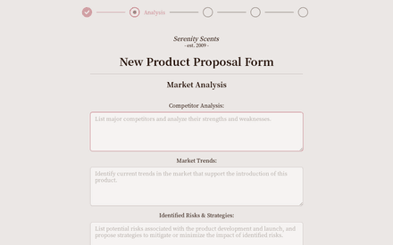 Analysis form page preview