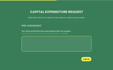 Risks form page preview
