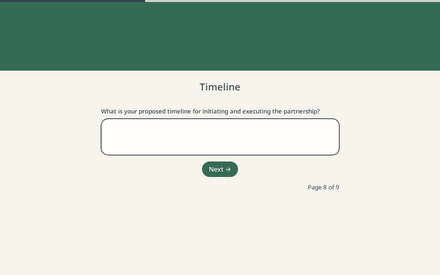 Timeline form page preview