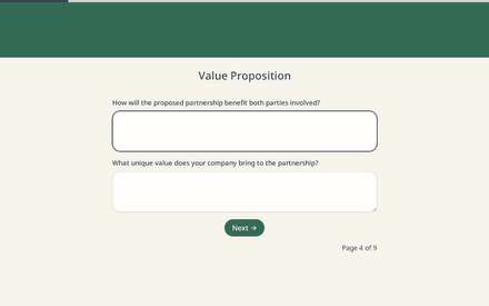 Value form page preview