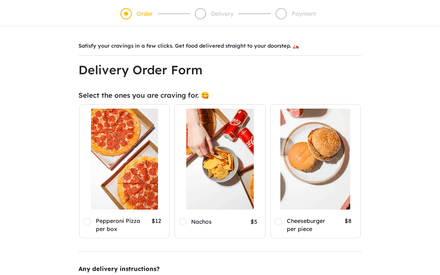 Order form page preview