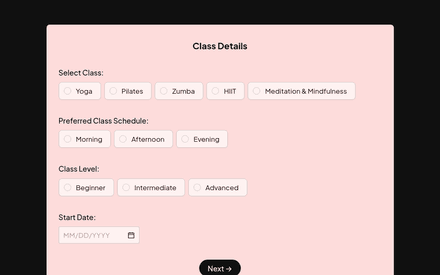 Class form page preview