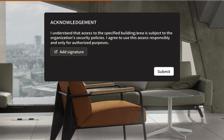 Acknowledgement form page preview
