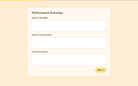 Performance form page preview