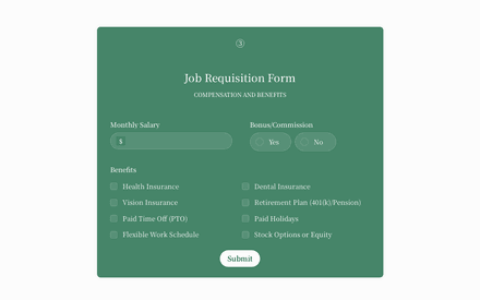 Compensation form page preview