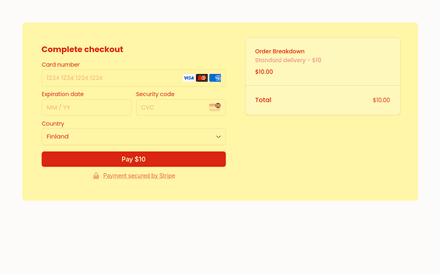 Payment form page preview