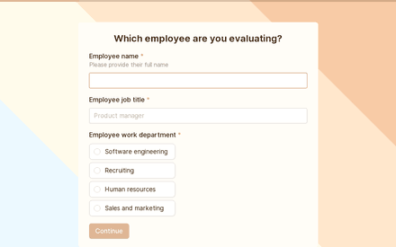 Employee information form page preview