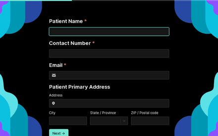 Personal Information form page preview