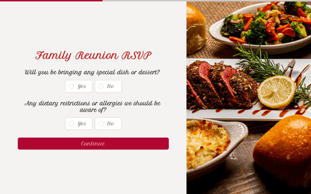 Food form page preview