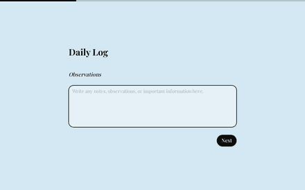 Observations form page preview