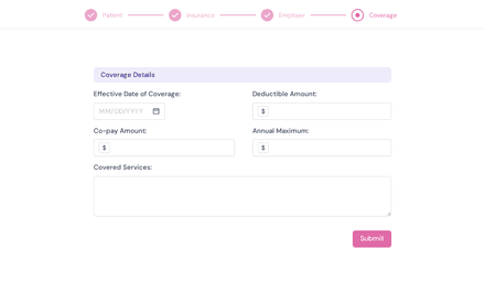 Coverage form page preview