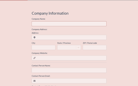 Company form page preview